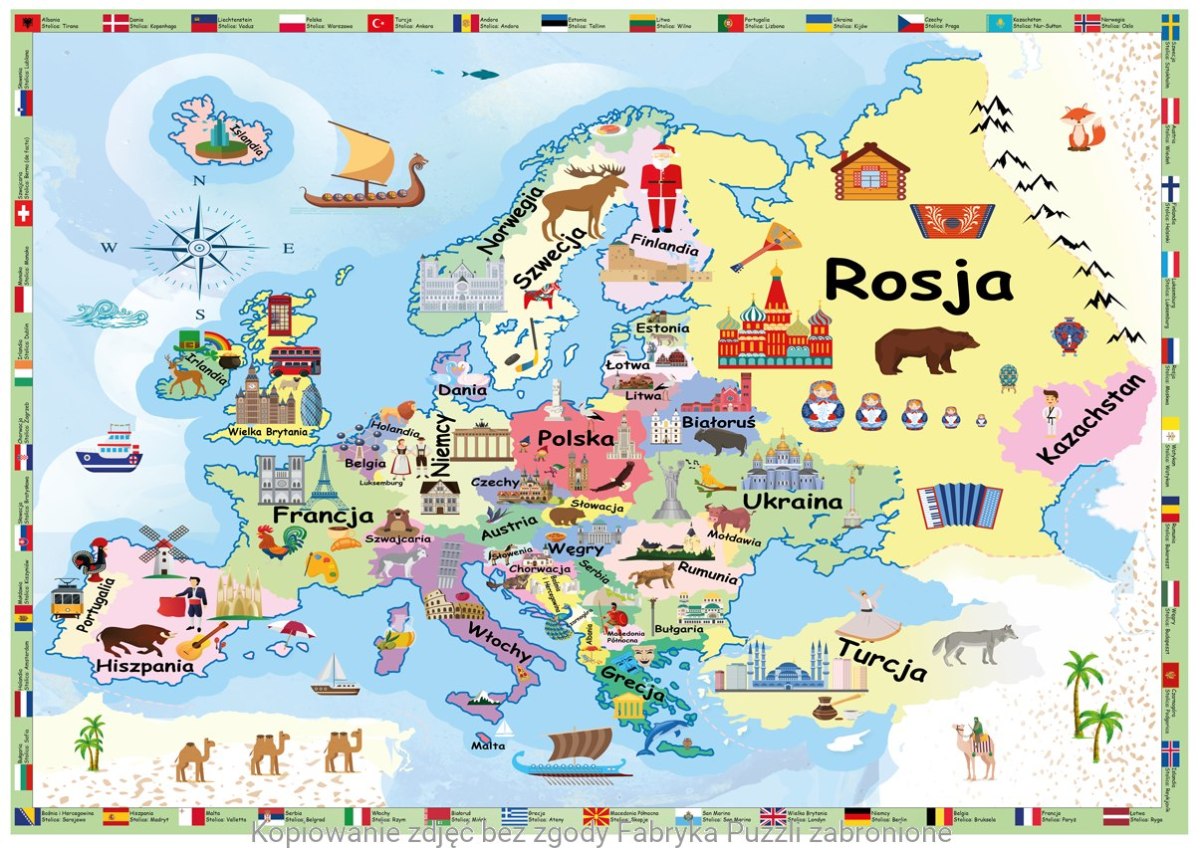 Mappa dell'Europa - Puzzle del piccolo furbo